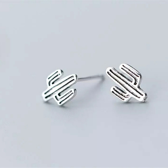 NEW 925 Sterling Silver Cactus Stud🌵 Earrings - Picture 7 of 9